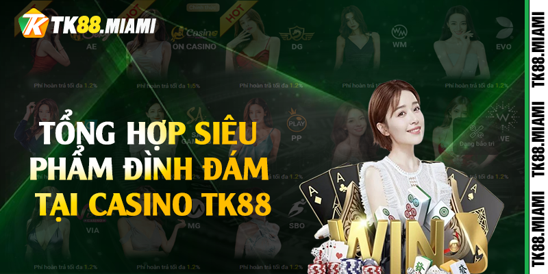 Tổng hợp siêu phẩm đình đám tại casino TK88 